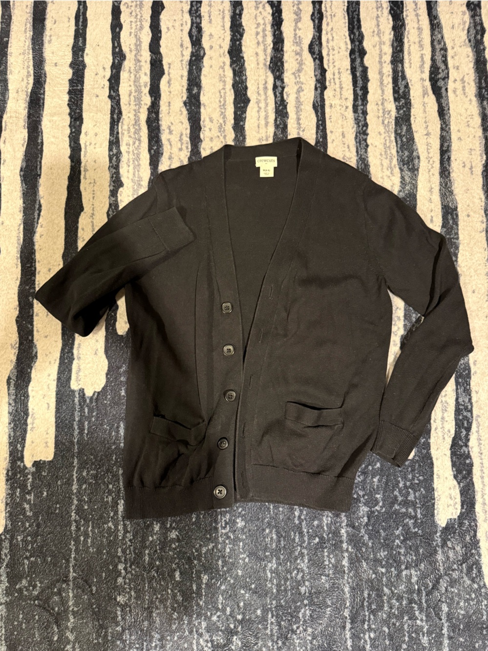 Crewcuts Black Button-Front V-Neck Cardigan